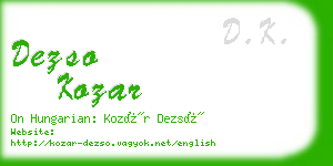 dezso kozar business card